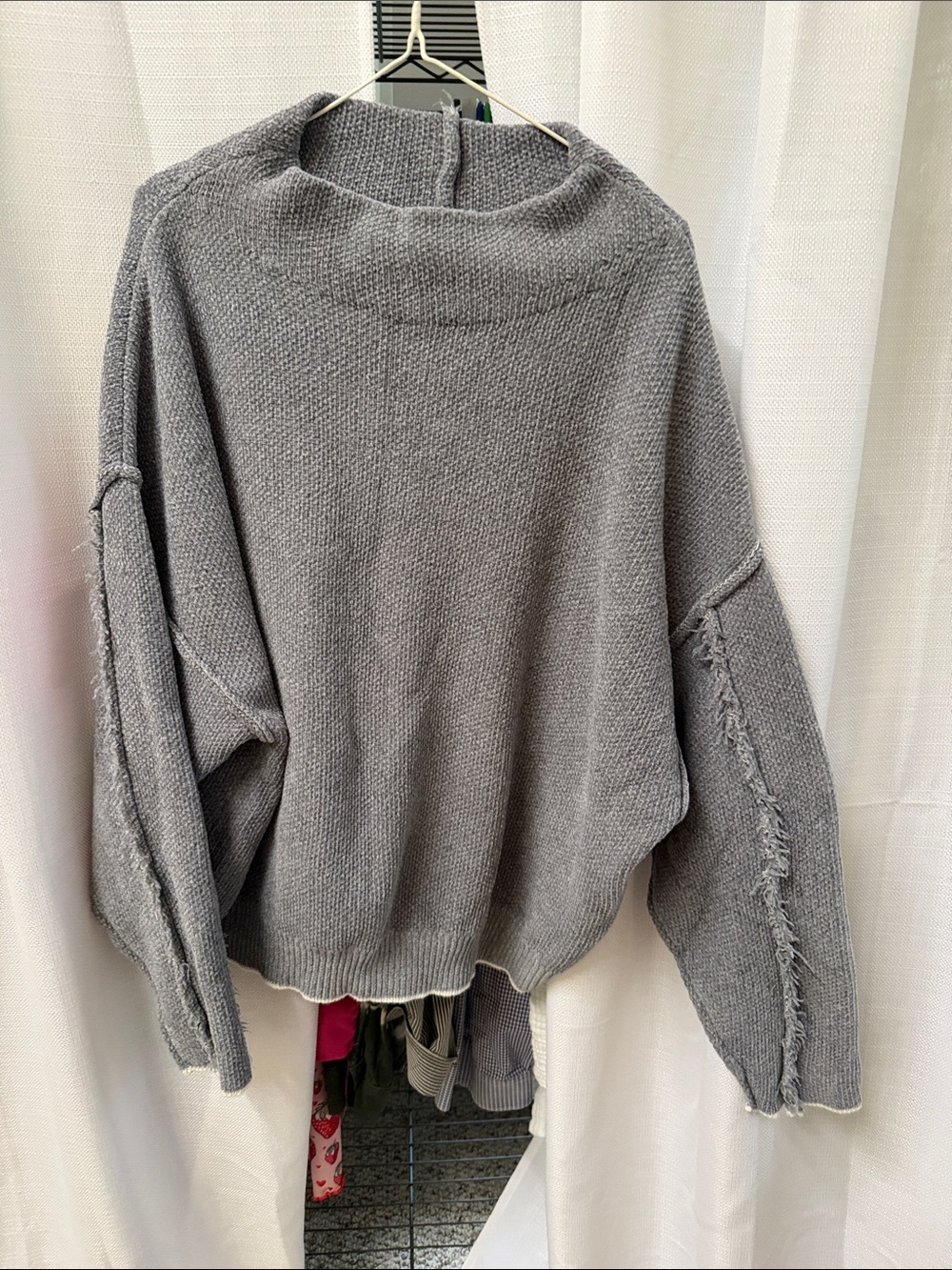 Zenana Outfitters Gray Oversized Scoop-Neck Sweater
